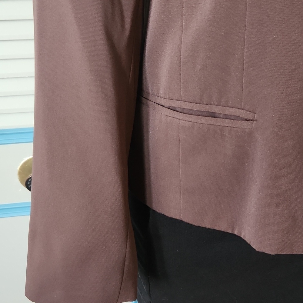 Norton McNaughton Dark Brown Zippered Blazer - Picture 6 of 11